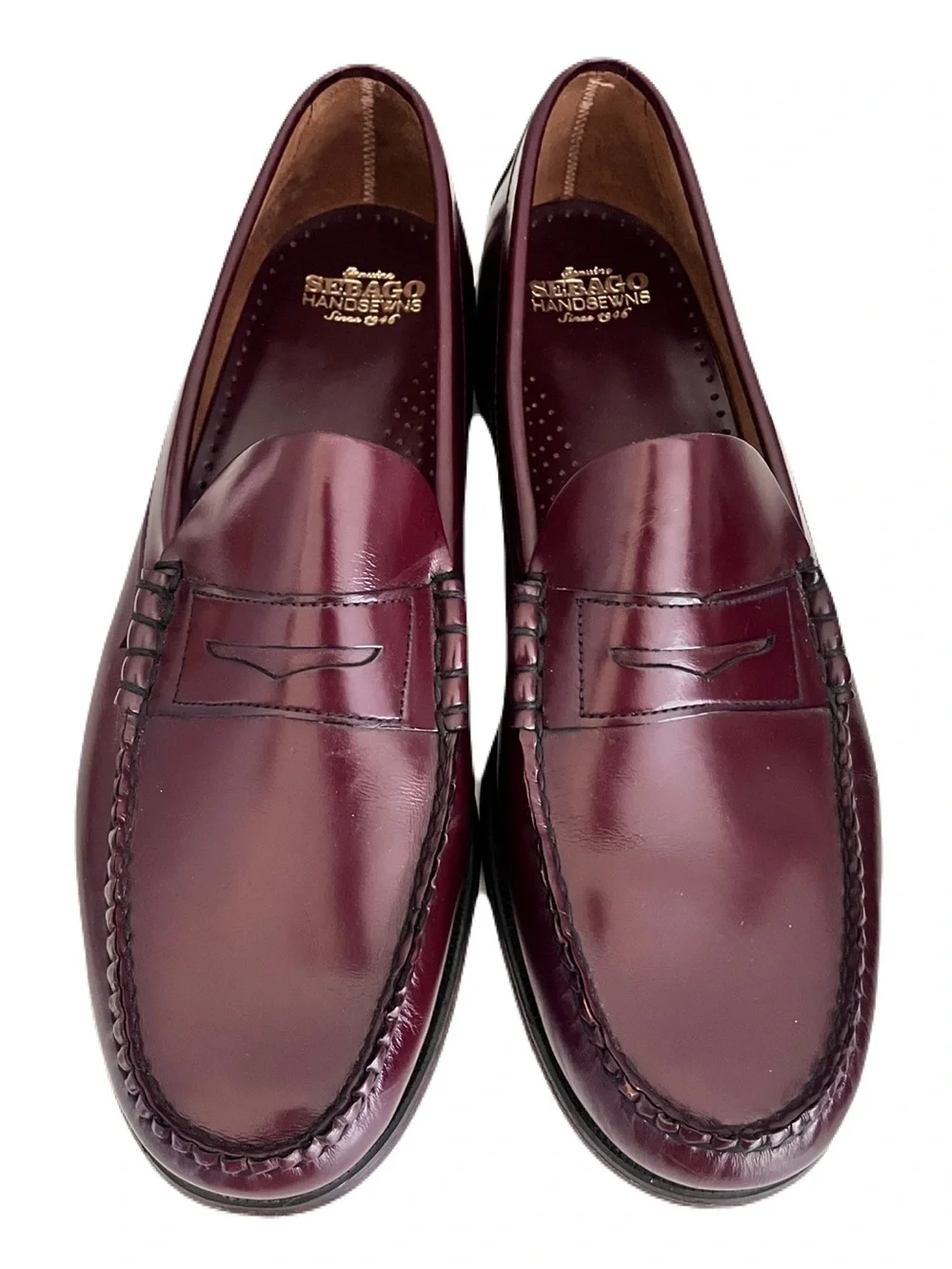 Sebago ‘Classic Dan’ Burgundy Leather Penny Loafers, Size 13